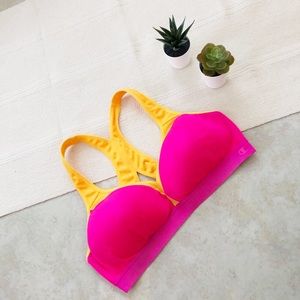 Champion Sz XL Sports Gym Bra Hot Pink Orange